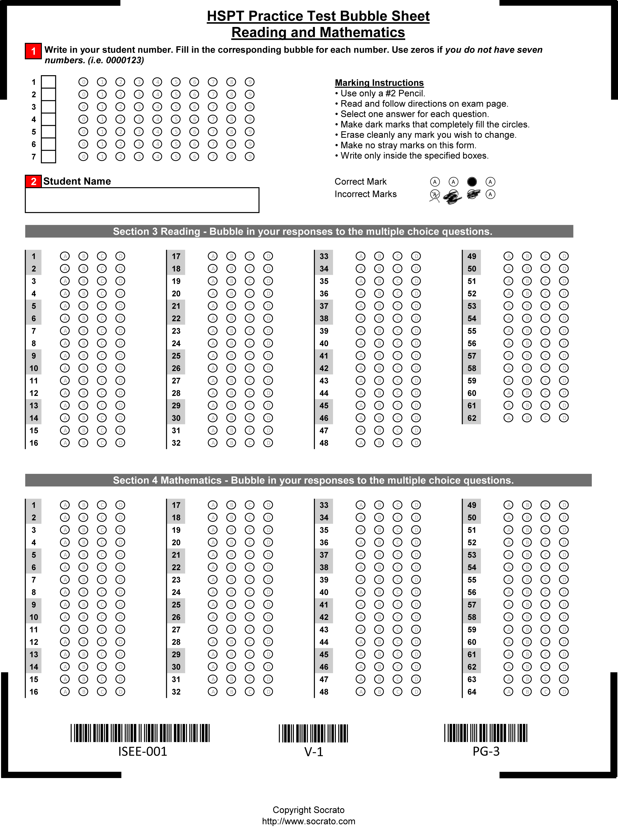 Answer Sheets List - Socrato